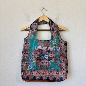 JOHNNY WAS California Nylon Reusable Packable Shopping Tote Floral
